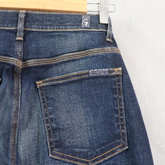 7 For All Mankind Denim Trouser Womens 27 In Y2K Retro Runaway Jeans *Raw Hem - Picture 8 of 12